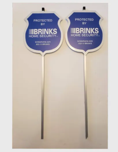 2 New Brinks Security Yard Signs Blue