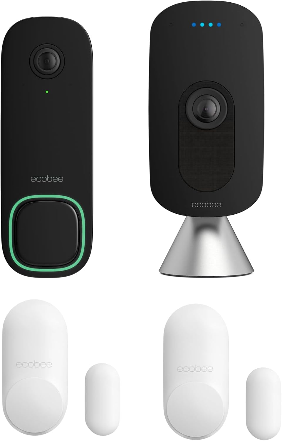 Home Security Bundle with Smart Doorbell Camera (Wired), SmartSensor for Doors and Windows, and SmartCamera with Voice Control - Home Security Bundles w/ Doorbell Camera + Smart Camera+ SmartSensor for Doors and Window