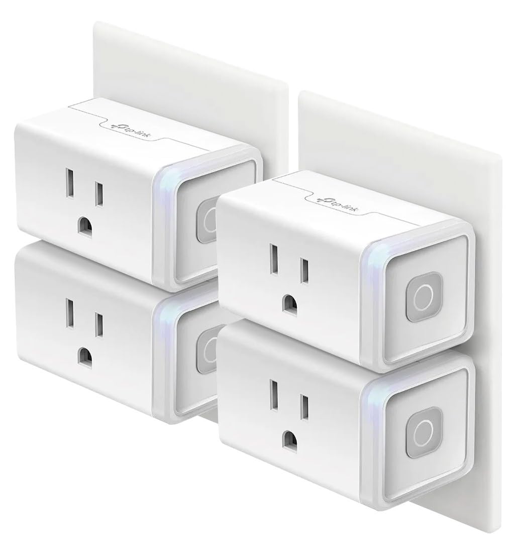 Plug HS103P4, Smart Home Wi-Fi Outlet Works with Alexa, Echo, Google Home & IFTTT, No Hub Required, Remote Control, 15 Amp, UL Certified, 4-Pack, White Alexa Compatible Plug 4-Pack