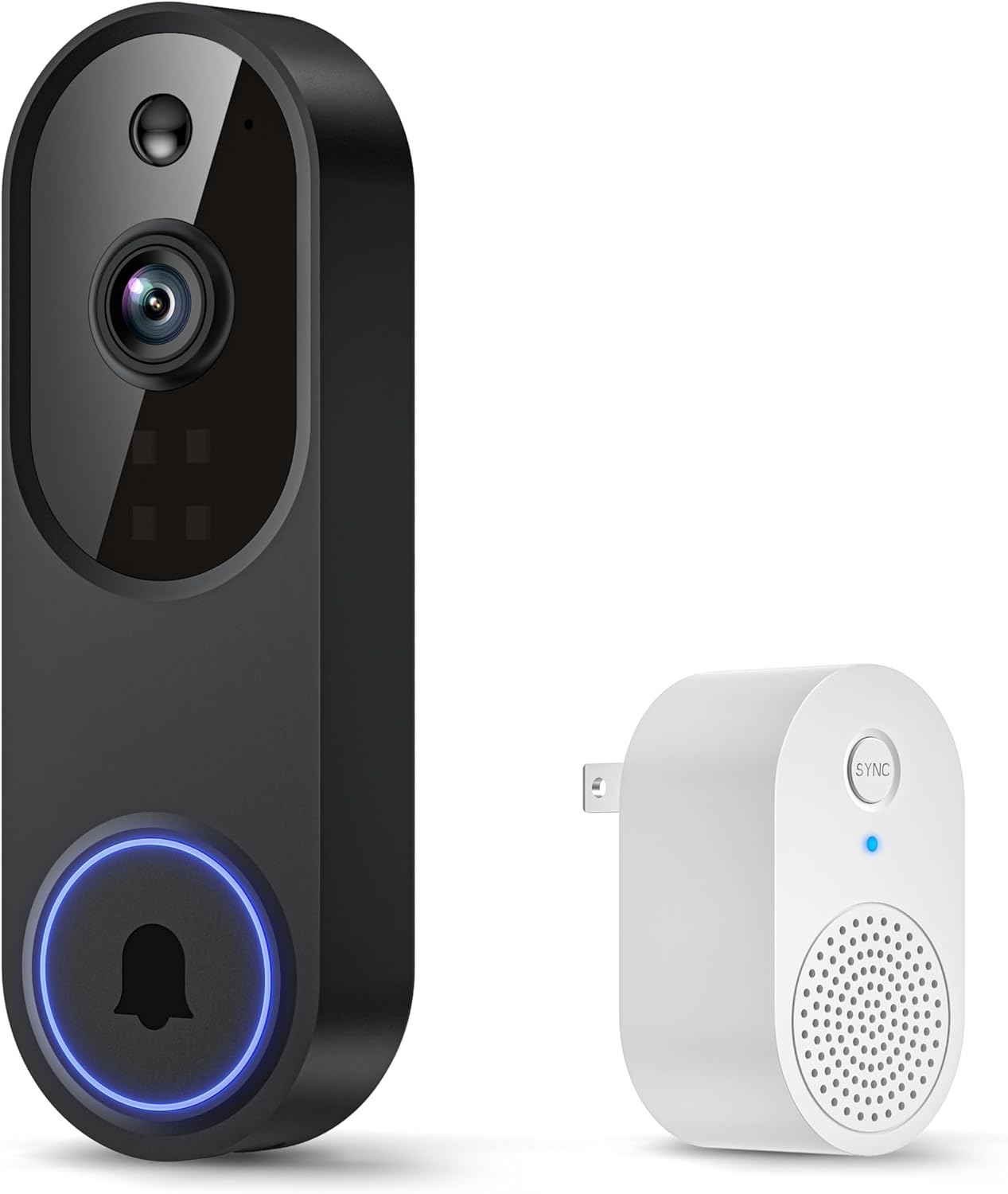 1080p Smart Video Doorbell Camera with AI Motion Detection, Night Vision, Cloud Storage, 2 Way Audio, Battery Powered, 2.4GHz Wi-Fi Only