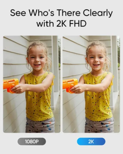 Video Doorbell Camera Wireless C31, 2K FHD, Dual Power Options, Live Video Call, Easy Installation, Quick-Release Battery, 24/7 Recording, HomeBase S380 Compatible, No Monthly Fee