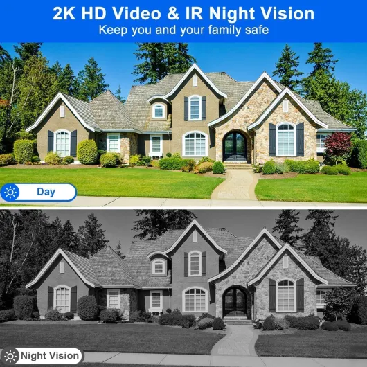 Wireless Video Doorbell with Chime, 2K HD No Subscription Security Doorbell Camera, PIR Motion Detection, Night Vision, 2-Way Audio, Battery Powered, SD Card/Cloud Storage, Works with Alexa and Google