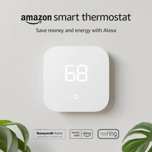 Amazon Smart Thermostat – Save money and energy - Works with Alexa and Ring - C-wire required Thermostat only Thermostat only
