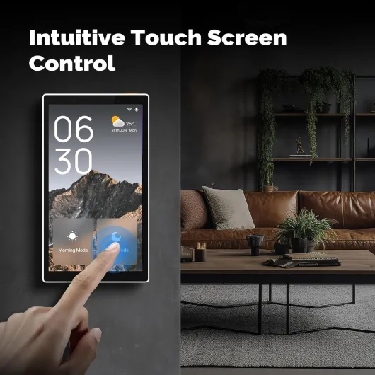 Smart Home Touchscreen Control(1-Switch Panel), In-wall Smart Panel with Alexa Built-in, Compatible with Smart Life devices, Manage and Control Home Devices and Scenes with Touch and Voice