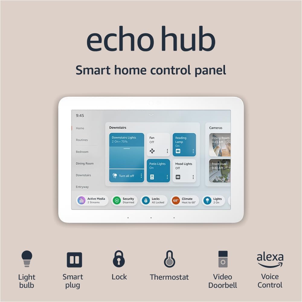 Like-New Amazon Echo Hub - 8” smart home control panel with Alexa - Compatible with thousands of devices
