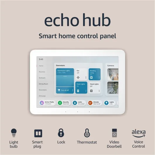 Like-New Amazon Echo Hub - 8” smart home control panel with Alexa - Compatible with thousands of devices