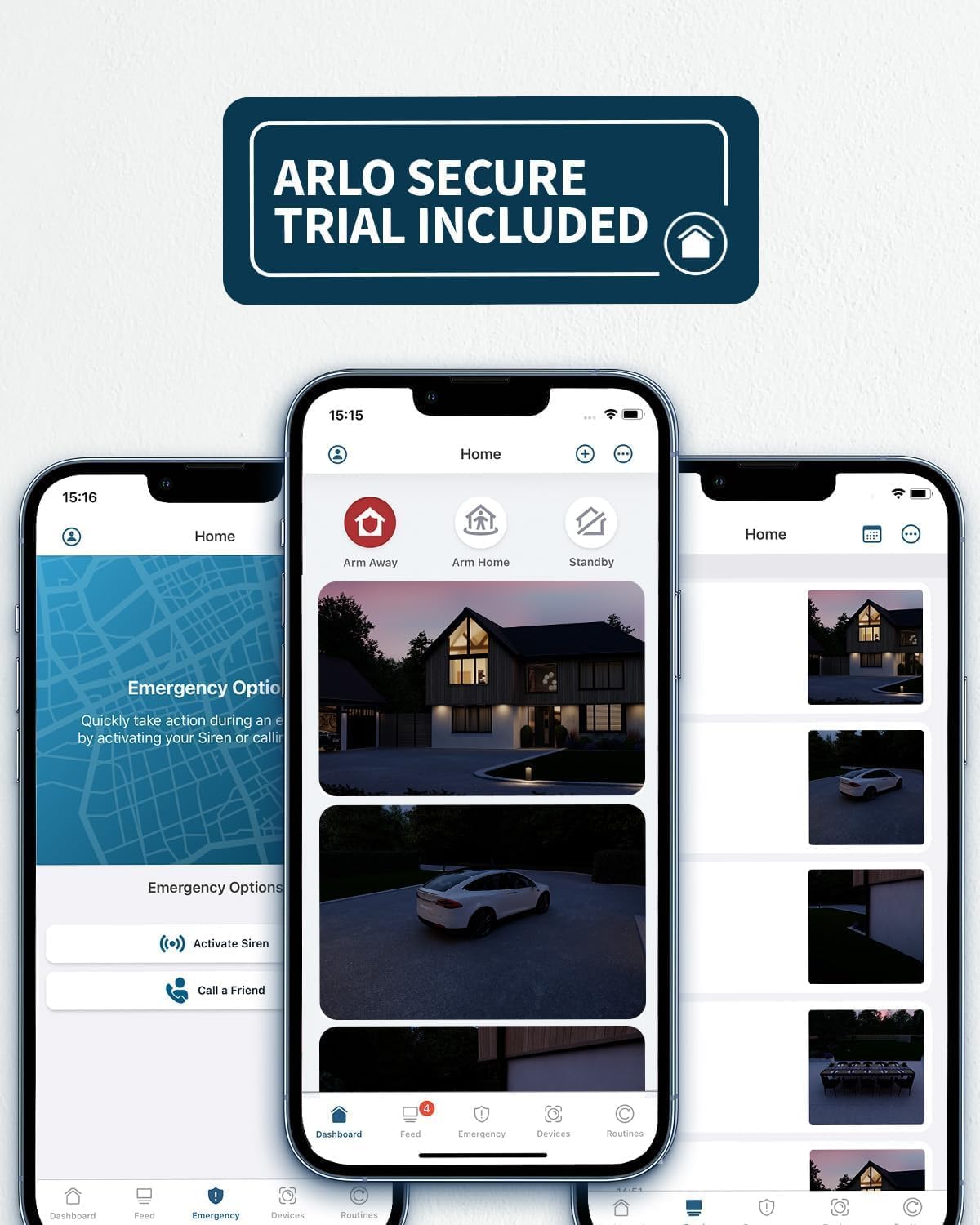 Arlo Pro 5 Full Home Security Kit, 2K Security Camera Wireless & HD Video Doorbell - Battery Operated Home Outdoor Cameras With Advanced Colour Night Vision, Secure Free Trial, 5 Cameras, White 4 Cameras With Video Doorbell