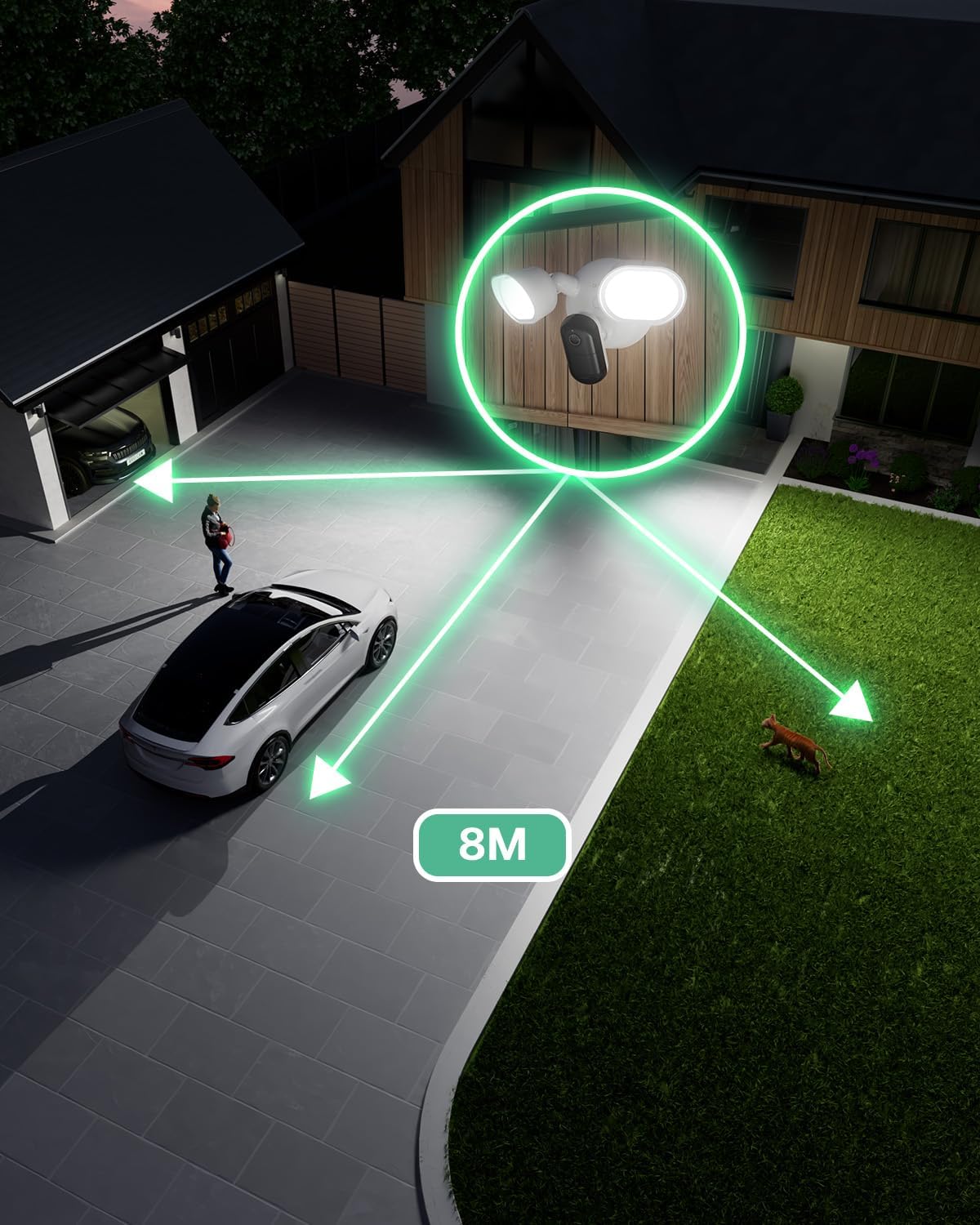 Arlo Floodlight Security Camera Outdoor and HD Video Doorbell, Quality 2K HDR, Colour Night Vision, Ringing Alarm Siren, Up to 2000 Lumen, 2-Way Talk, Trial of Arlo Secure Included, White Camera and Video Doorbell