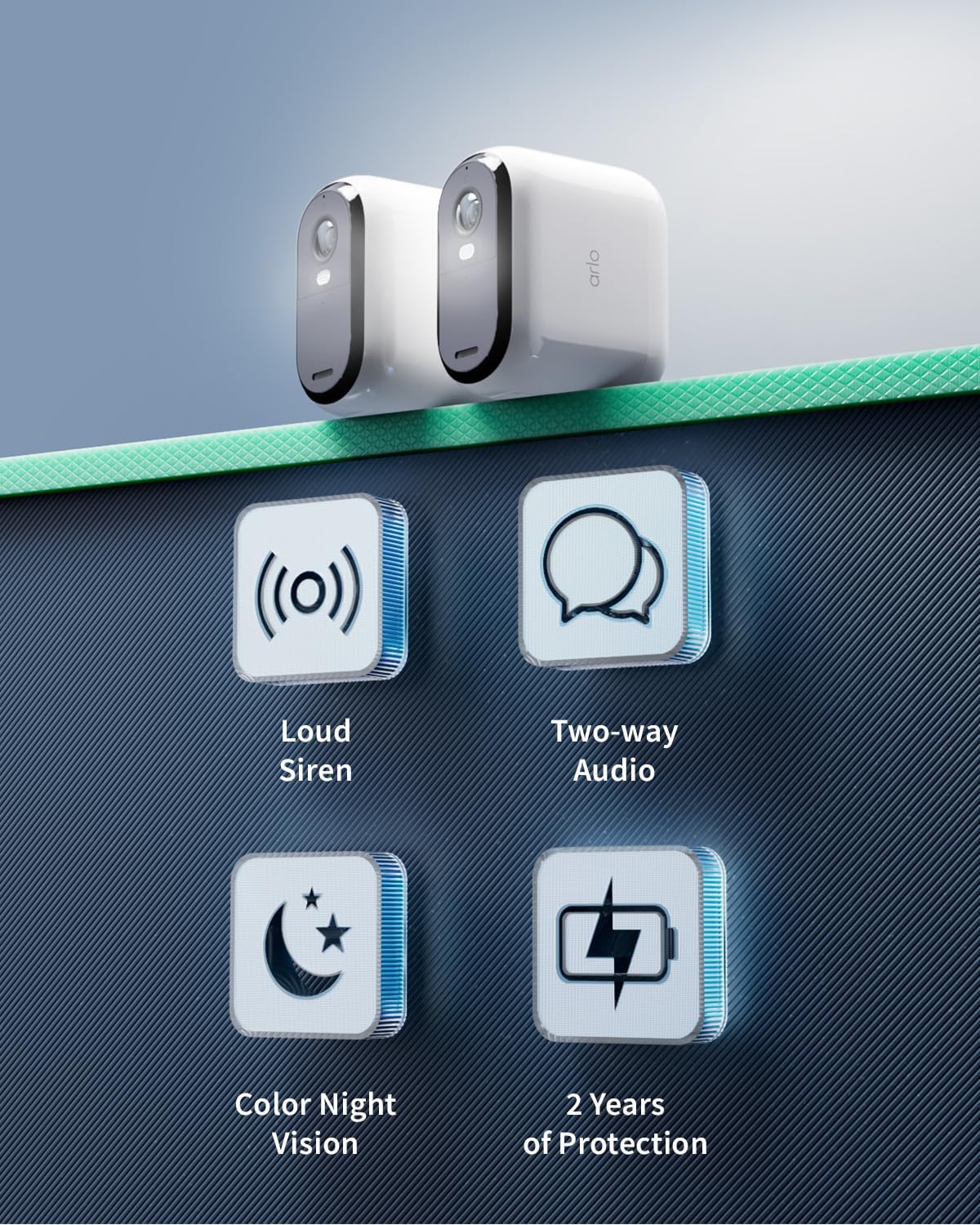 Arlo Essential FHD Front and Back Door Security kit - 2x XL Battery Outdoor Cameras and Video Doorbell Wireless, 24-Month XL Battery, Colour Night Vision, Spotlight, Audio, Secure Free Trial