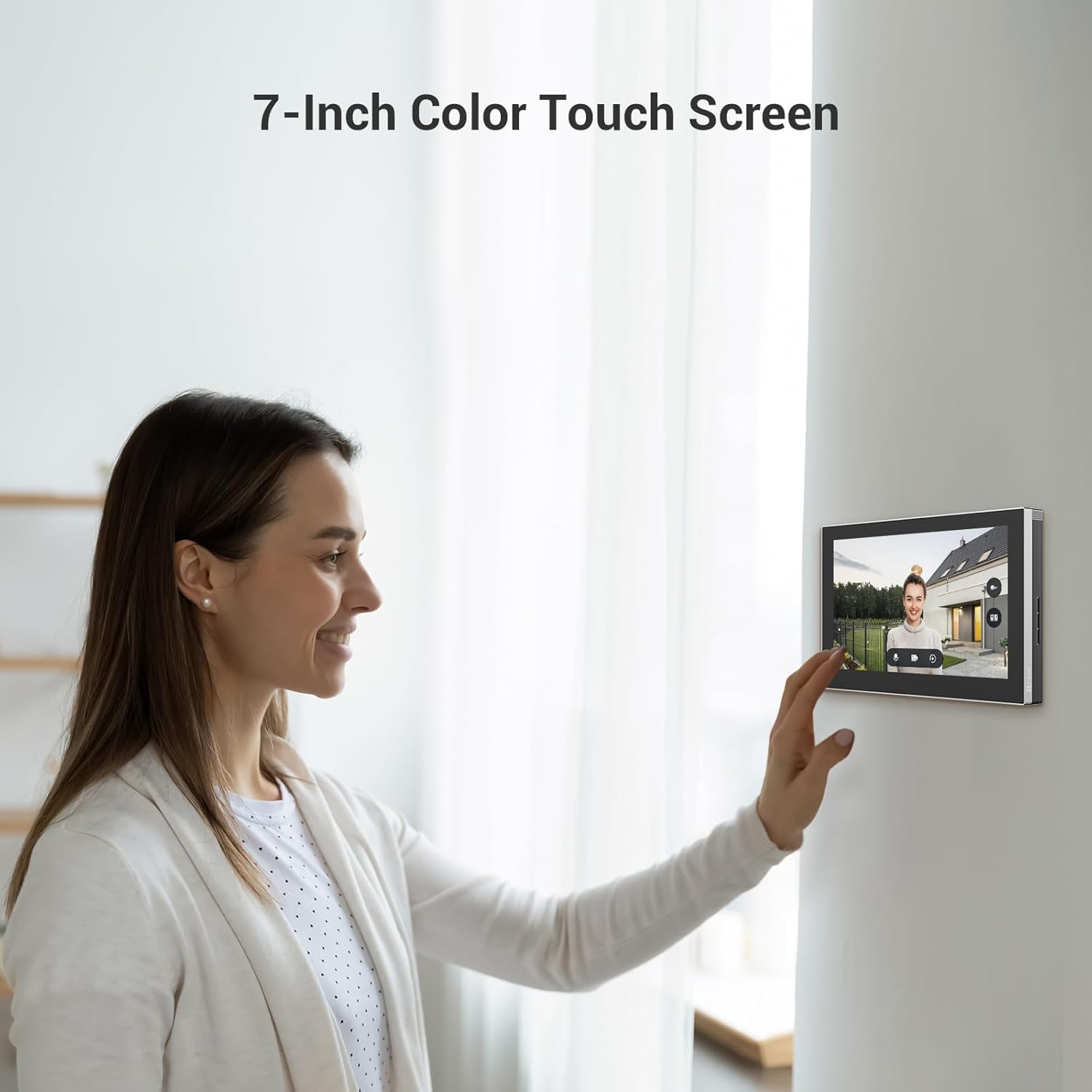 2K Video Intercom Doorbell Camera Wired, Remote Door/Gate Unlock, 2.4G/5GHz Dual-Band Wi-Fi, 512 GB SD Card, No Monthly Fee, Human Detection, 7-Inch Colour Touch Screen, RFID Unlock (CP7) Wired Intercom