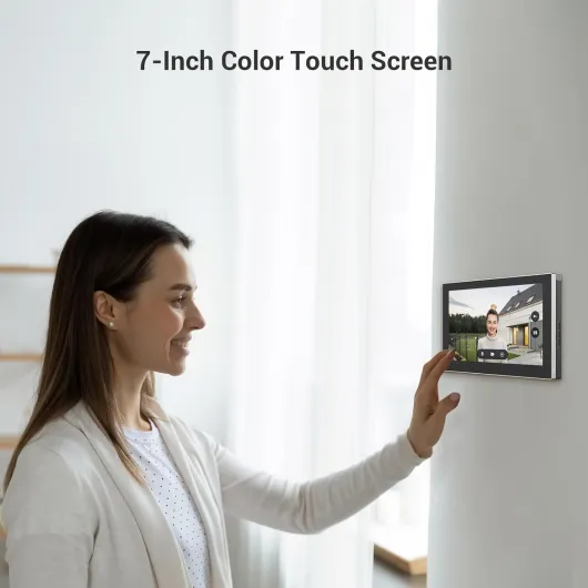2K Video Intercom Doorbell Camera Wired, Remote Door/Gate Unlock, 2.4G/5GHz Dual-Band Wi-Fi, 512 GB SD Card, No Monthly Fee, Human Detection, 7-Inch Colour Touch Screen, RFID Unlock (CP7) Wired Intercom