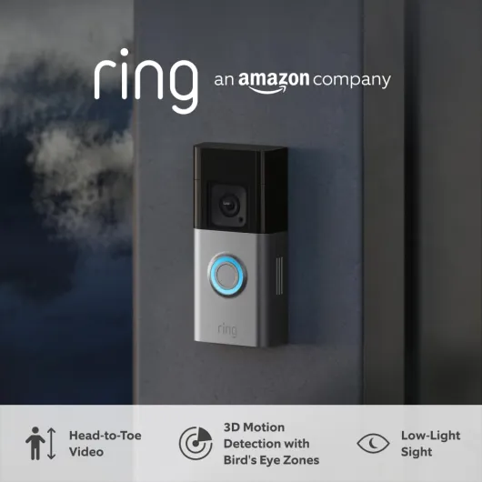 Battery Video Doorbell Pro + Chime Pro - Wireless Video Doorbell Security Camera with Head-To-Toe View, 3D Motion Detection, Wifi - 30-day free trial of Ring Subscription Plan with Chime Pro