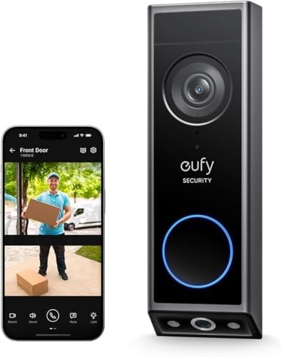 Video Doorbell E340 with Delivery Guard 2K Full HD Wireless Video Doorbell Camera PoE NVR CCTV Camera Systems E41, Wired Outdoor Cam, 4 4K UHD Turret Cams