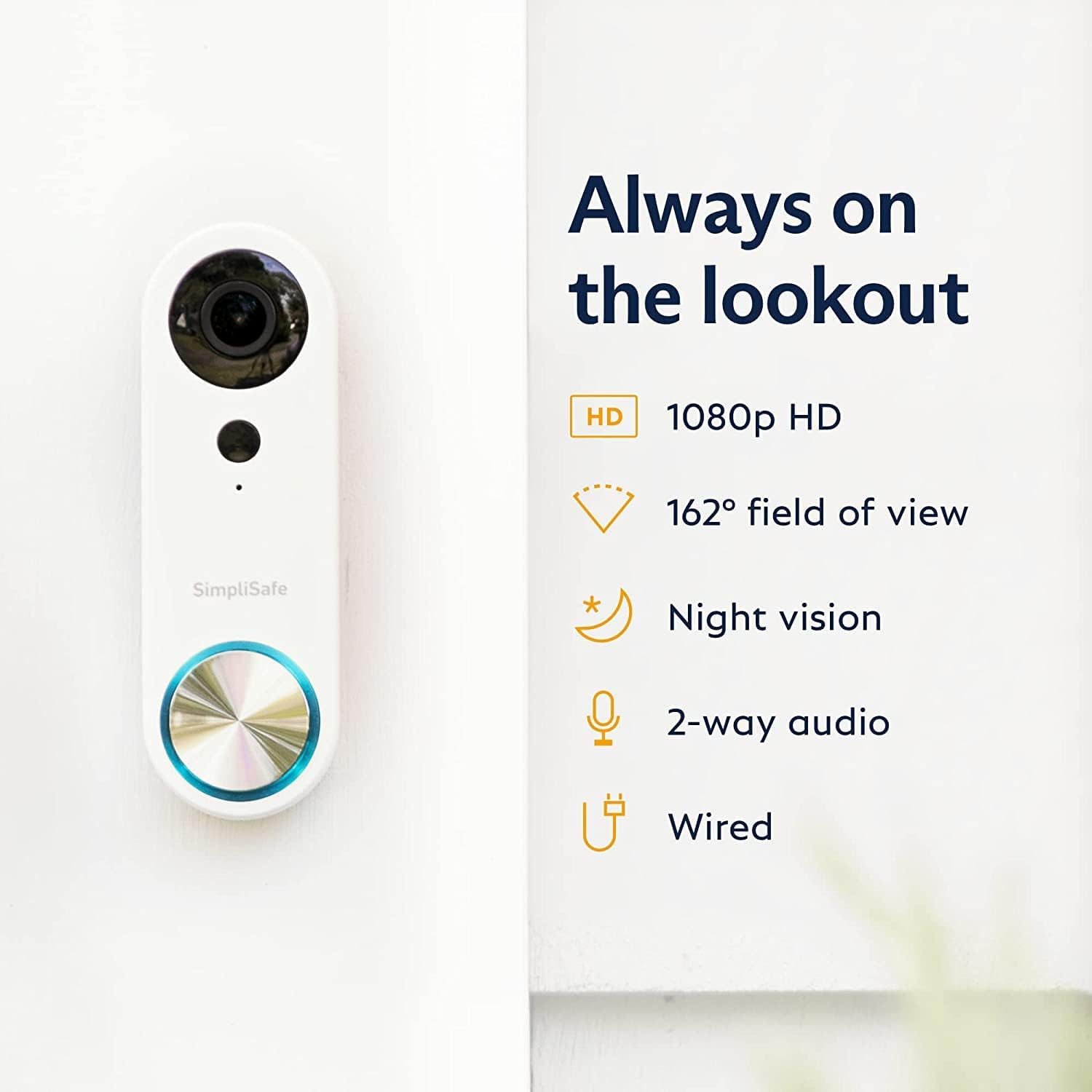 Video Doorbell Pro - Wired Doorbell Camera with Two-Way Audio, Motion Detection & Night vision