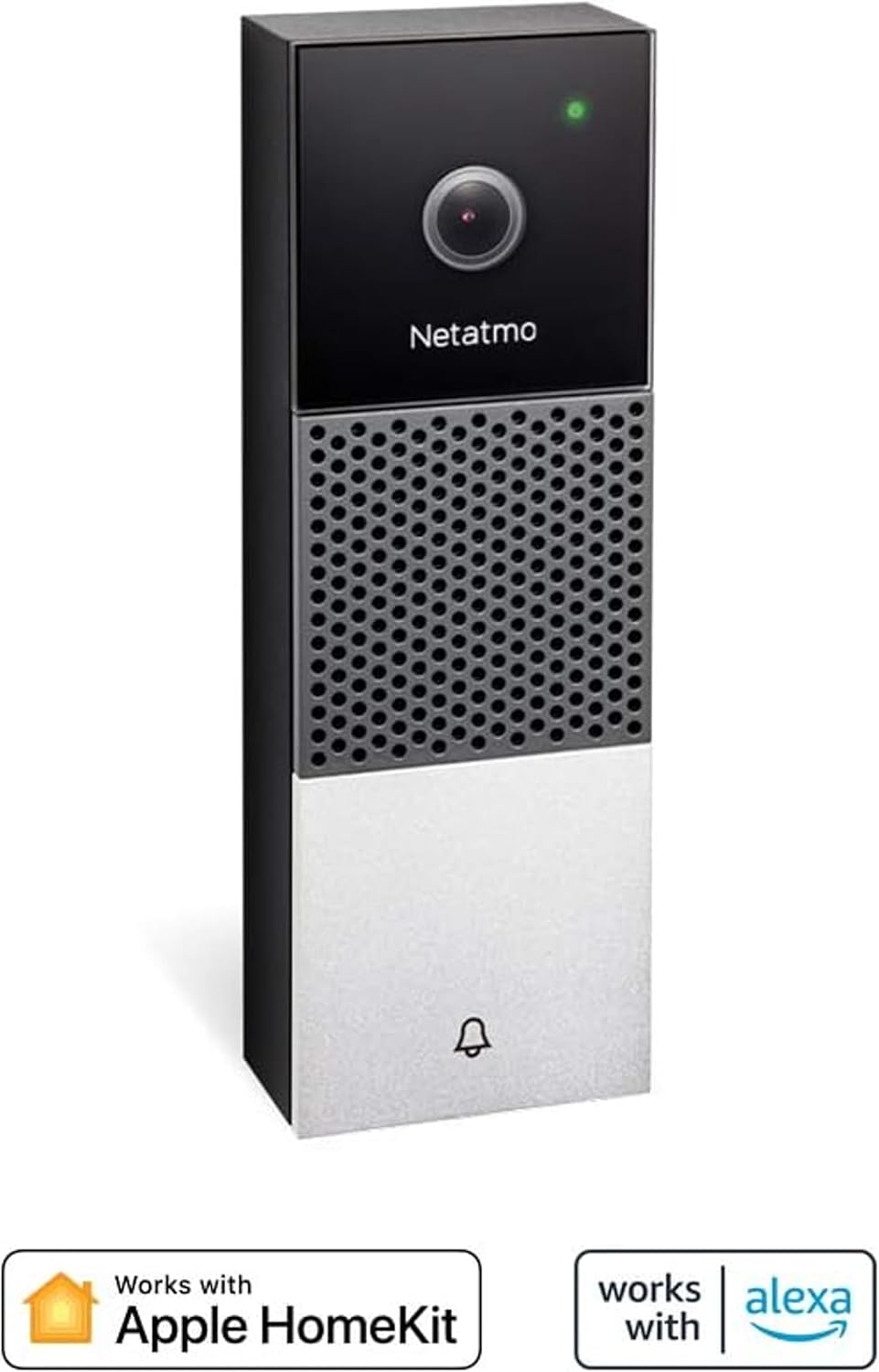 Smart Video Doorbell, 2-way audio, Person Detection, No Subscription Fees, HD 1080p, Night Vision, Easy Wired Installation, NDB-UK, Black