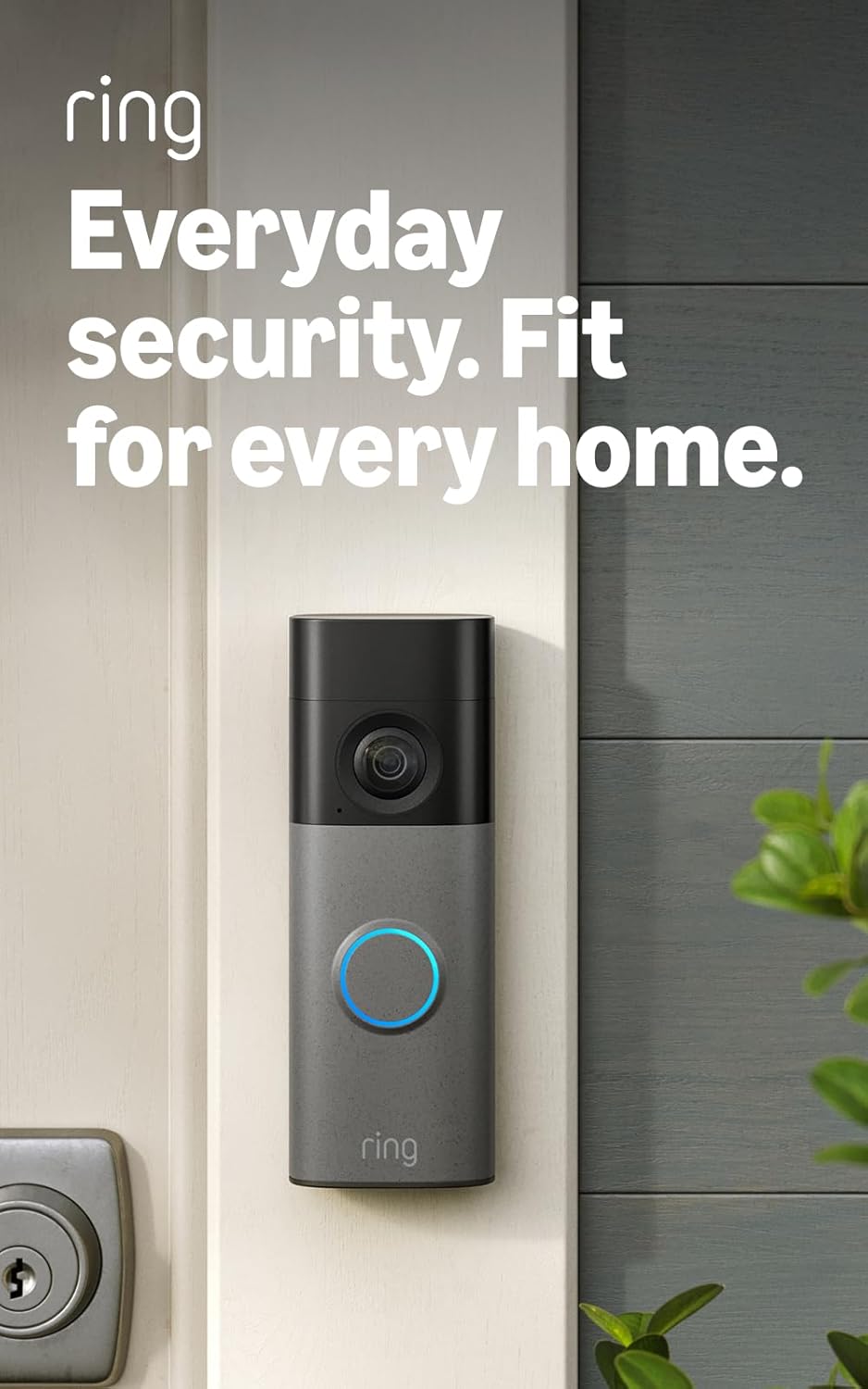 Battery Video Doorbell (newest gen) - DIY Wireless Doorbell Camera - Retinal 2K - 6x Zoom - Two-Way Talk - Easy to install - Built-In Battery - 30-day free trial of Ring Subscription Plan Speckled Grey