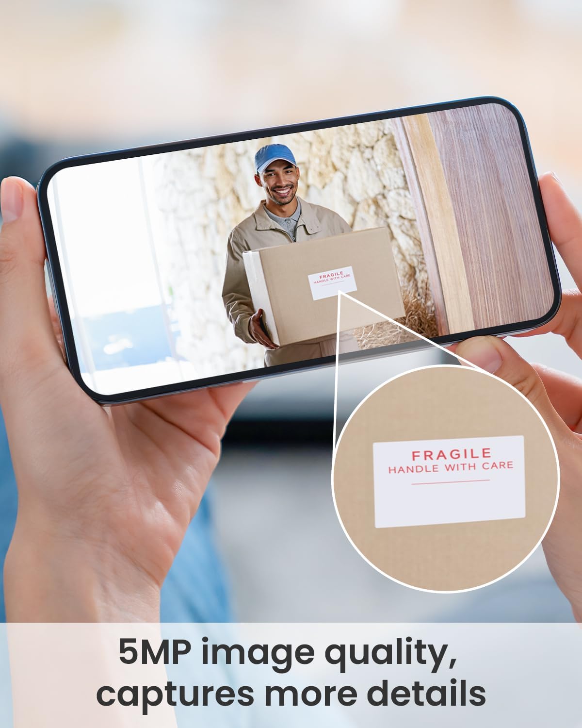Doorbell Camera No Monthly Fee, 5MP Video Doorbell Wireless, Camera Doorbell with Chime, PIR Motion Detection 2-Way Talk, Voice Changer, Easy Installation, Only 2.4GHz Wifi, Works with Alexa