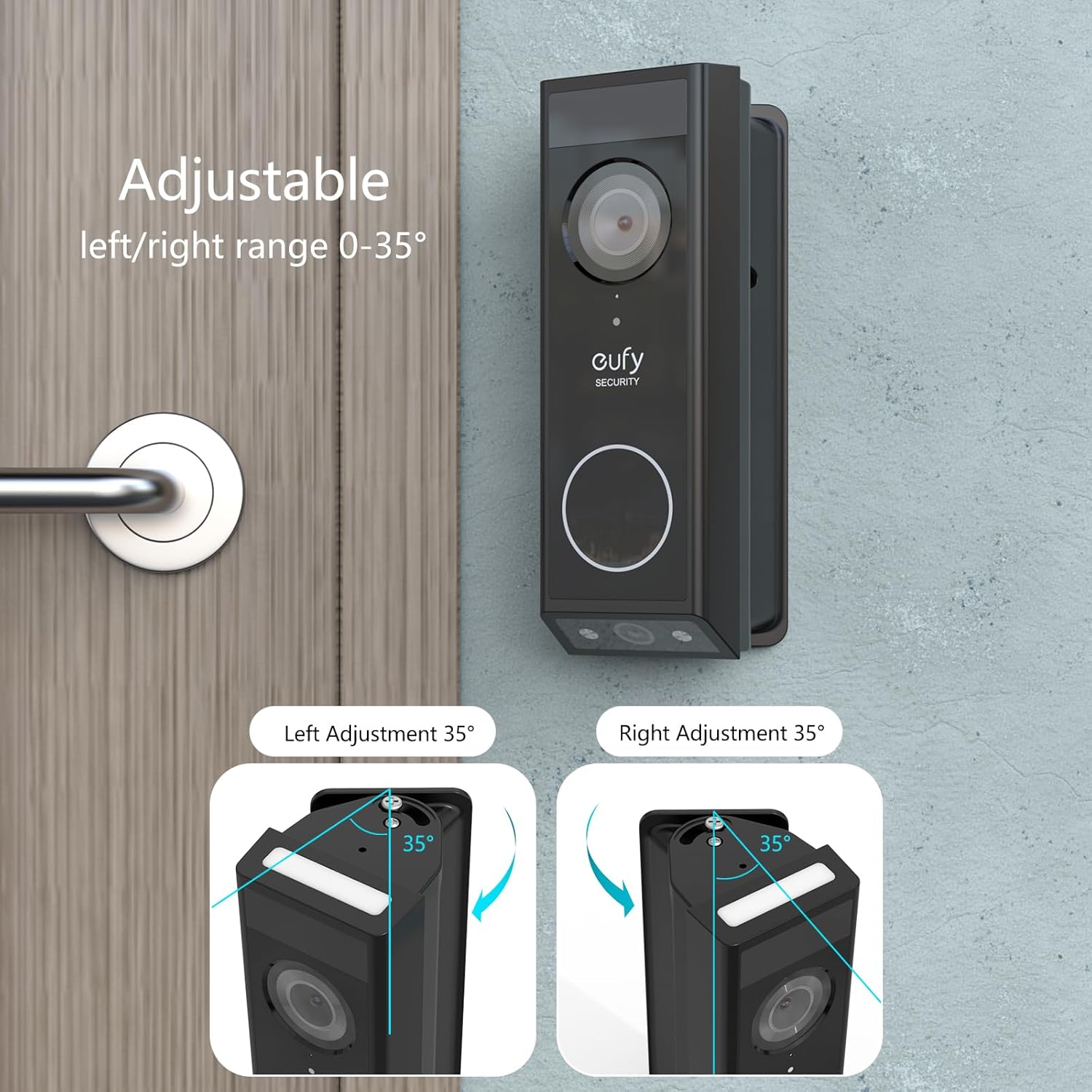 Angle Mount for Security Video Doorbell E340, Doorbell Camera Holder for Doorbell E340, Video Doorbell Mounting Bracket Corner Mount Wedge Stand Kit Accessory for Video Doorbell E340 For Eufy Security Video Doorbell E340