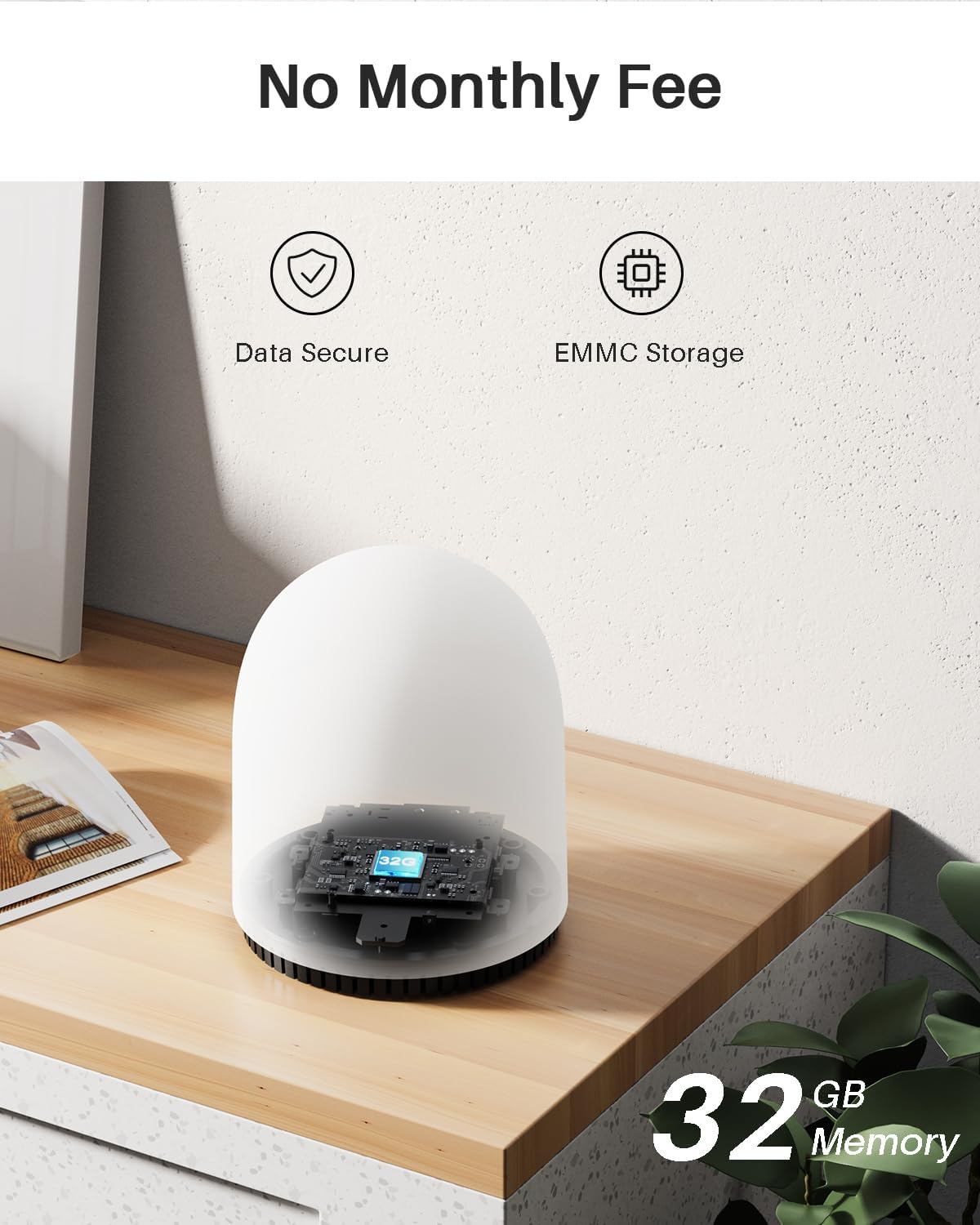 Doorbell Camera Wireless 2K, Video Doorbell Wireless/Wired, No Monthly Fees, 32GB Storage, 2.4/5 GHz WiFi, Motion Detection, Compatible with Alexa & Google, Base Station + 1 Doorbell