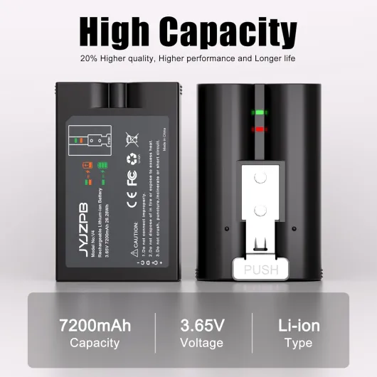 7200mAh JYJZPB Quick Release Battery for Ring, 3.65V Replacement Battery for Ring Doorbell Camera 2/3/3+/4, Stick Up Cam 2nd Gen & Stick Up Cam 3rd Gen, Spotlight Camcorder - 2 Pack+Charger Station