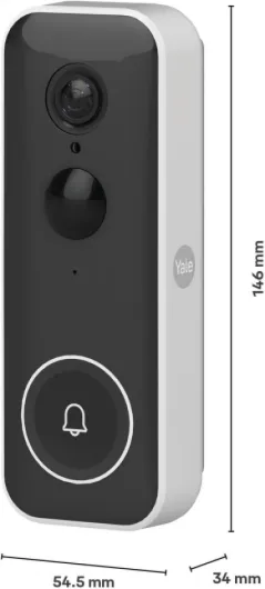 Smart Video Doorbell [NO SUBSCRIPTION REQUIRED] Full HD Live View & Two-Way Audio - Motion Recordings - Customisable Privacy Zones - Night Vision - Real-Time Call - Works with the Home app Yale Smart Video Doorbell