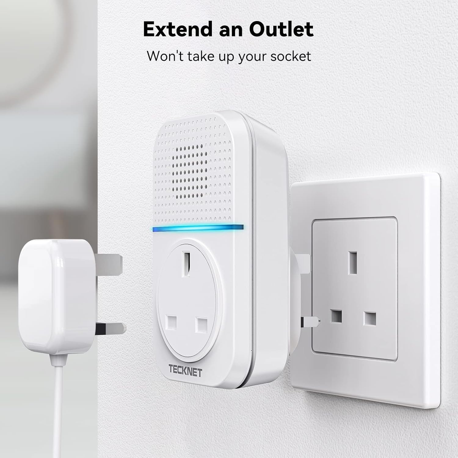 Wireless Doorbell, No Battery Required Self-Powered Door Bell Plug in Waterproof IP65 Cordless Doorbell Chime Kits at 1300ft Range with 60 Chimes, 5-Level Volume with LED Light White