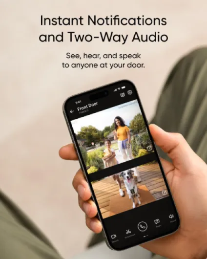 Video Doorbell E340 with Rechargeable Battery, Dual Cameras,Delivery Guard 2K FHD Wireless & Wired Doorbell Camera, AI Motion Detection,No Subscription,Built-in 8GB,Head-to-Toe View Matte Black
