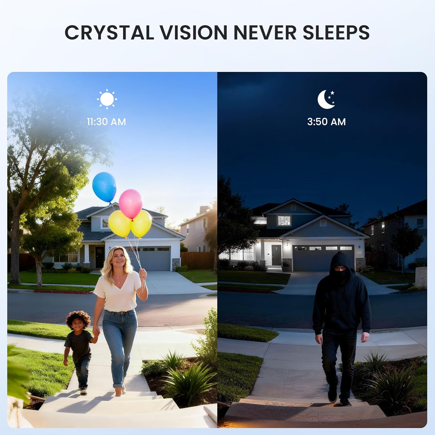 Doorbell Camera Wireless No Monthly Fee, 2K HD Video Doorbell with Chime, Smart AI Detection Instant Alert, 2-Way Talk, Clear Night Vision, Only 2.4GHz WIFI, Works with Alexa, White