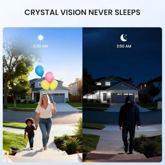 Doorbell Camera Wireless No Monthly Fee, 2K HD Video Doorbell with Chime, Smart AI Detection Instant Alert, 2-Way Talk, Clear Night Vision, Only 2.4GHz WIFI, Works with Alexa, White
