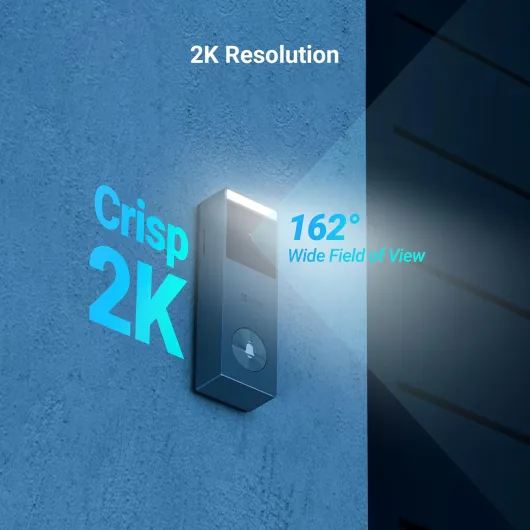 2K Solar Doorbell Camera Removal-Free Charging No Monthly Fee, 8 GB Local Storage, 162° Wide View, Wireless & Wired, Colour Night Vision, AI Detection, Front Door Camera (CP3 Pro)