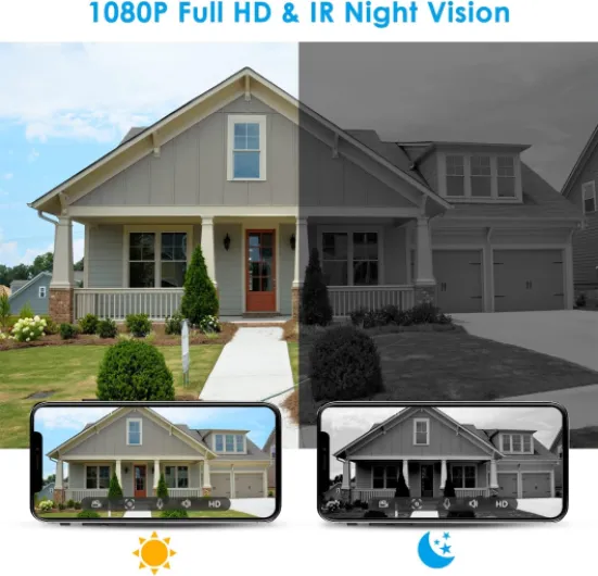 Wireless Video Doorbell Camera with Chime, Smart Video Door Bells with Camera Battery Powered, Voice Changer, PIR Motion Detection, 1080P HD, 2-Way Audio, 2.4G WiFI, Night Vision, Support memory Card