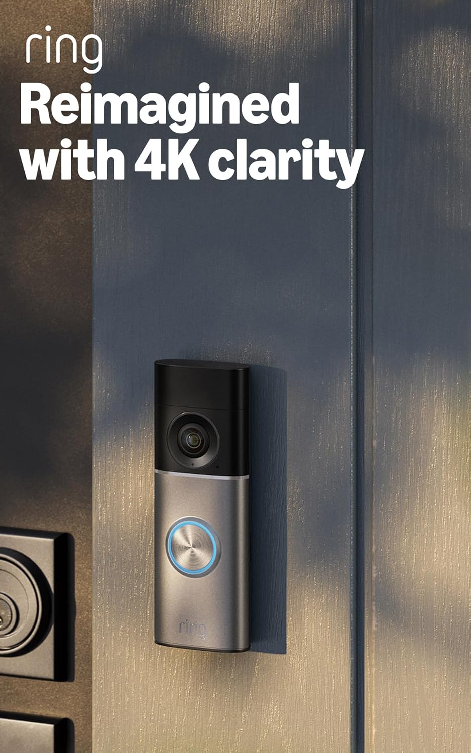 Wired Video Doorbell Pro (newest gen) Plug-in - Video Doorbell Camera with Retinal 4K, up to 10x Enhanced Zoom - Wide Field of View - Radar Detection - 30-day free trial of Ring Subscription Plan