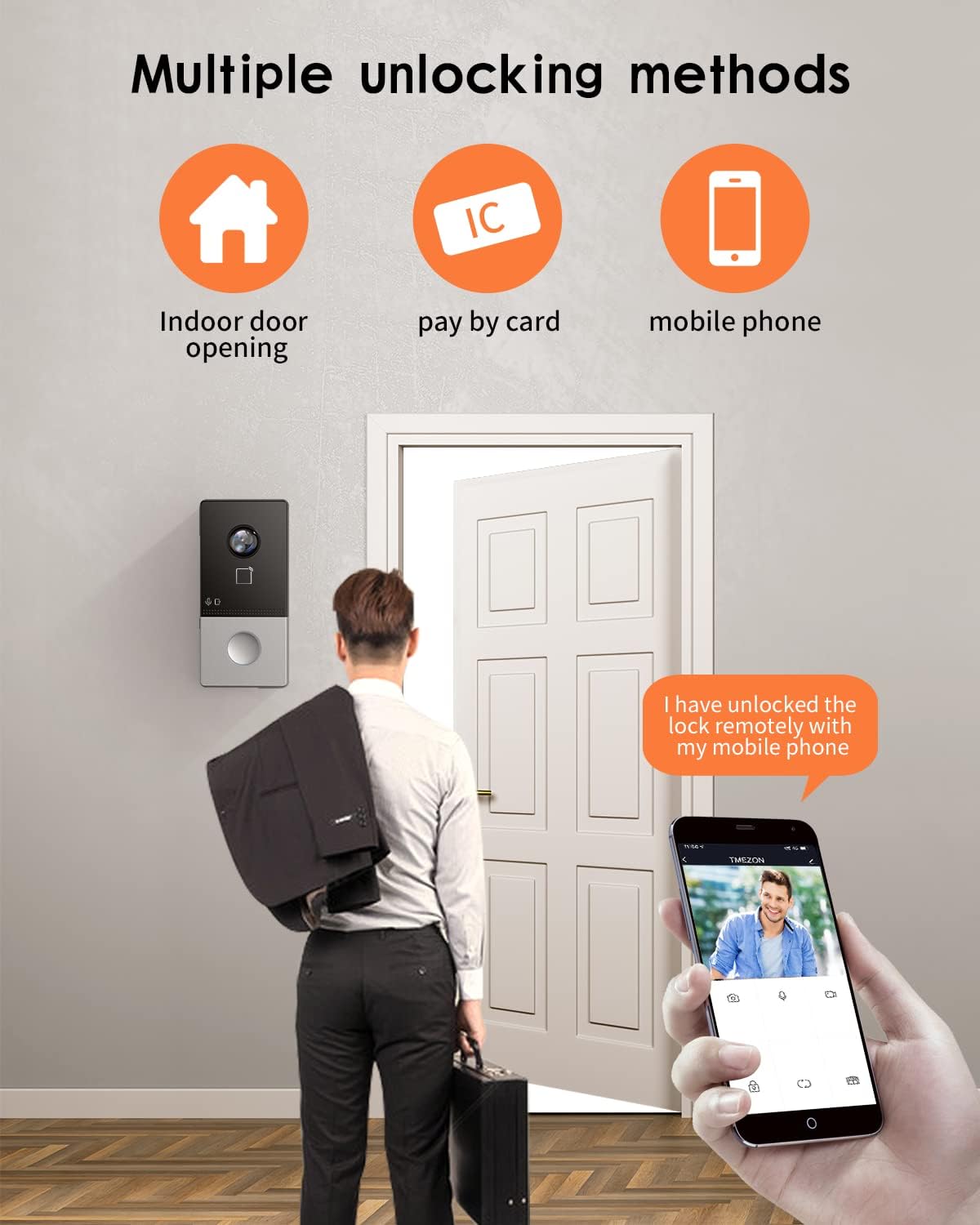 Wired PoE IP Video Intercom Kit Door Phone/Bell 7-inch Colorful TFT Screen 2MP Video Doorbell Camera with Two-Way Audio, 2.4GHz WiFi, Night Vision, Compatible with Connect APP, KIS603-P